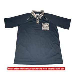 Ducks Unlimited‎ Polo Shirt Mens Large Camouflage Collar Pocket Outdoor Hunting